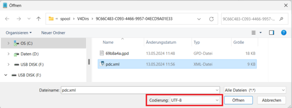Abbildung 3: Öffnen der pdc.xml-Datei