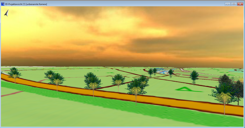 Abbildung 8: Darstellung Bäume in 3D-Projektansicht