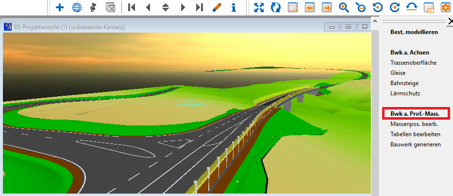 Abbildung 1: Bauwerke generieren (Verkehrsweg) – Bauwerke aus Profilmassen